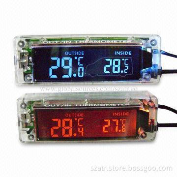 Car Interior Decorations with Indoor, Out Door Thermometer, Blue and Orange Backlight